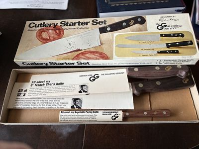 Vintage 1973 Graham Kerr "The Galloping Gourmet" Cutlery Starter Set, knives, (3-Piece)