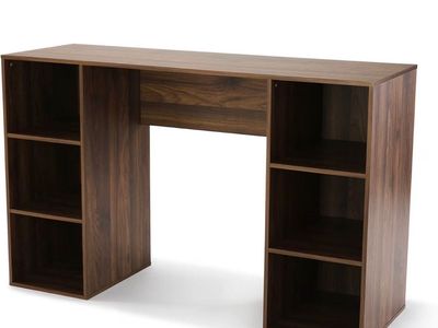 ISCHWA 6 Cube Storage Desk, Canyon Walnut
