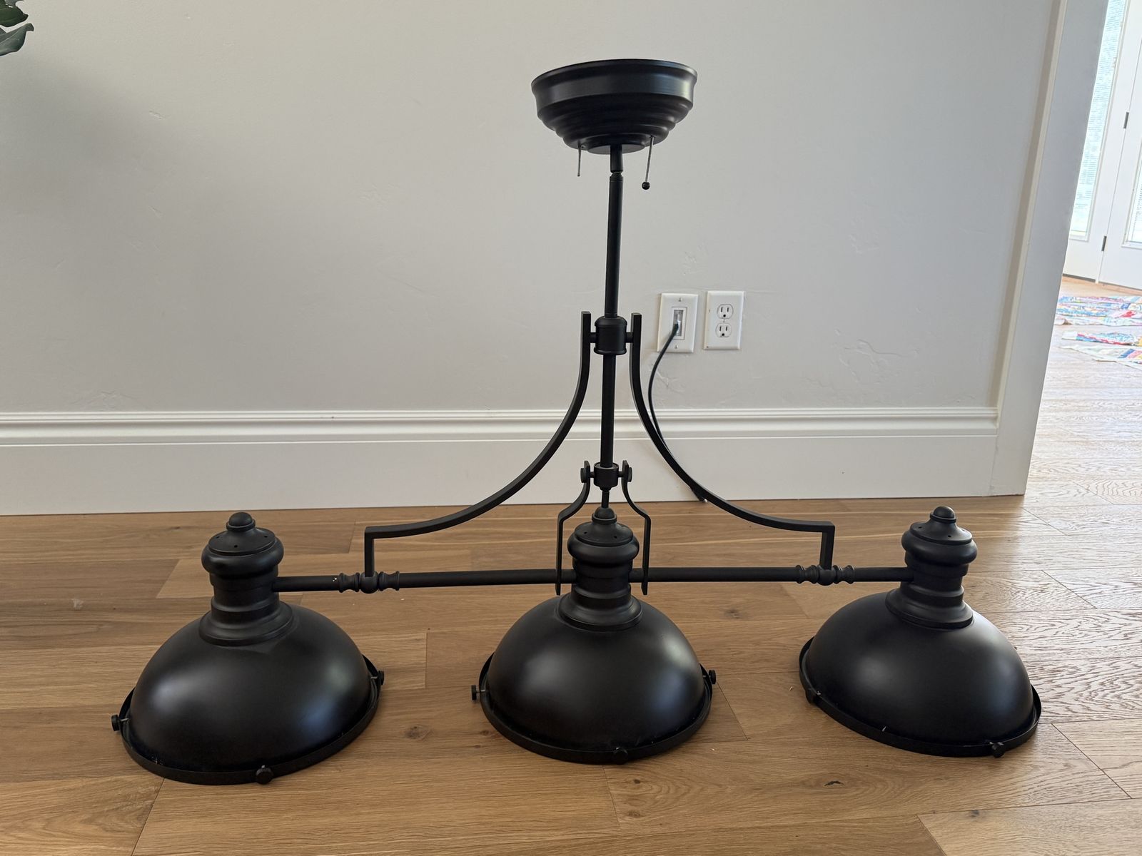 Industrial Farmhouse 3-Light Chandelier/Pool Table Light - oil rubbed bronze Metal