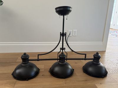 Industrial Farmhouse 3-Light Chandelier/Pool Table Light - oil rubbed bronze Metal