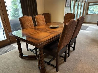 Beautiful Dining Table with Six Chairs, Sold as a Set Only