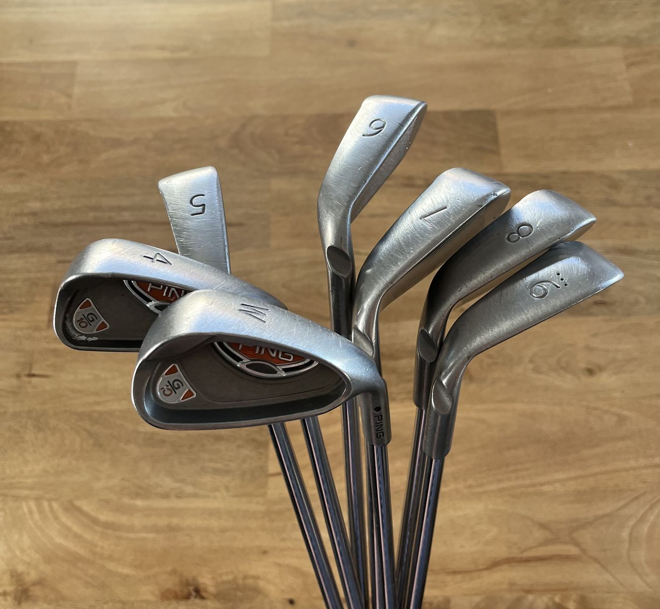 Ping G10 Irons 4-PW stiff shaft black dot