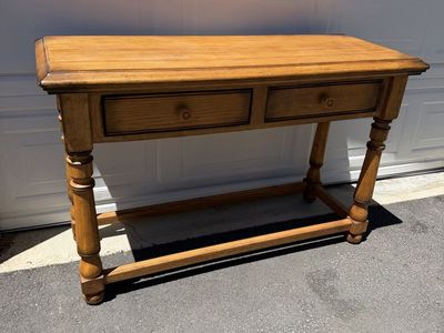 Solid Oak Sofa Table withy 2 Drawers