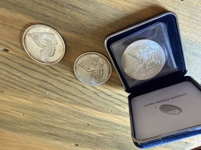 3 oz .999 Silver – 2 Vintage Seated Liberty Rounds + 2014 Silver Eagle