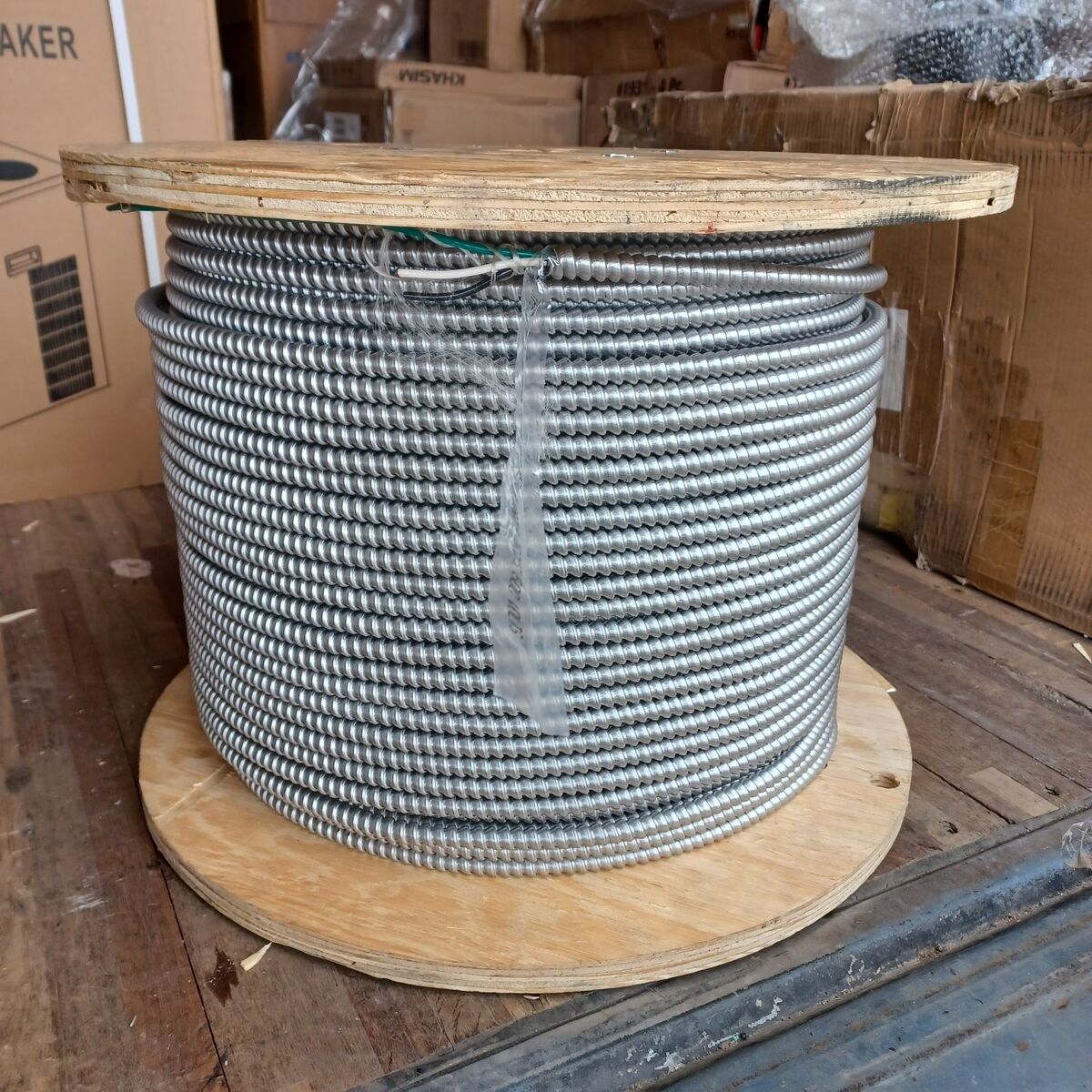 12/2 Cable Wire Spool with Metal Armor and Ground