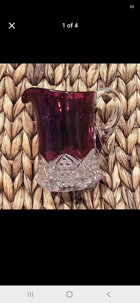 EAPG George Duncan and Sons #39 Button Arches Ruby Stained Creamer
