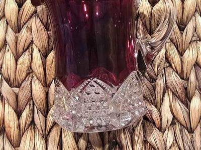 EAPG George Duncan and Sons #39 Button Arches Ruby Stained Creamer