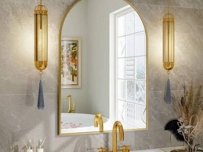 Gold Arch Bathroom Vanity Mirror – 24x36