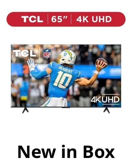 TCL 65" LED Smart TV Class S5 4K UHD HDR w/Google TV, Black