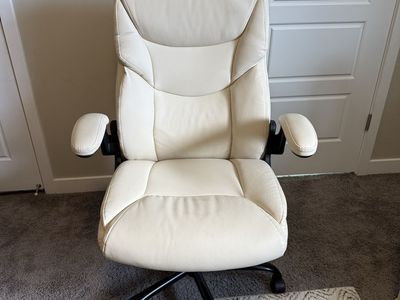 Amazon Basics Beige Executive Office Chair - Ergonomic, Lumbar Support, Swivel, Adjustable Height
