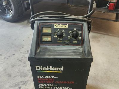 DieHard Wheeled Battery Charger & Engine Starter with Tester 60/20/2 Amp 6/12V