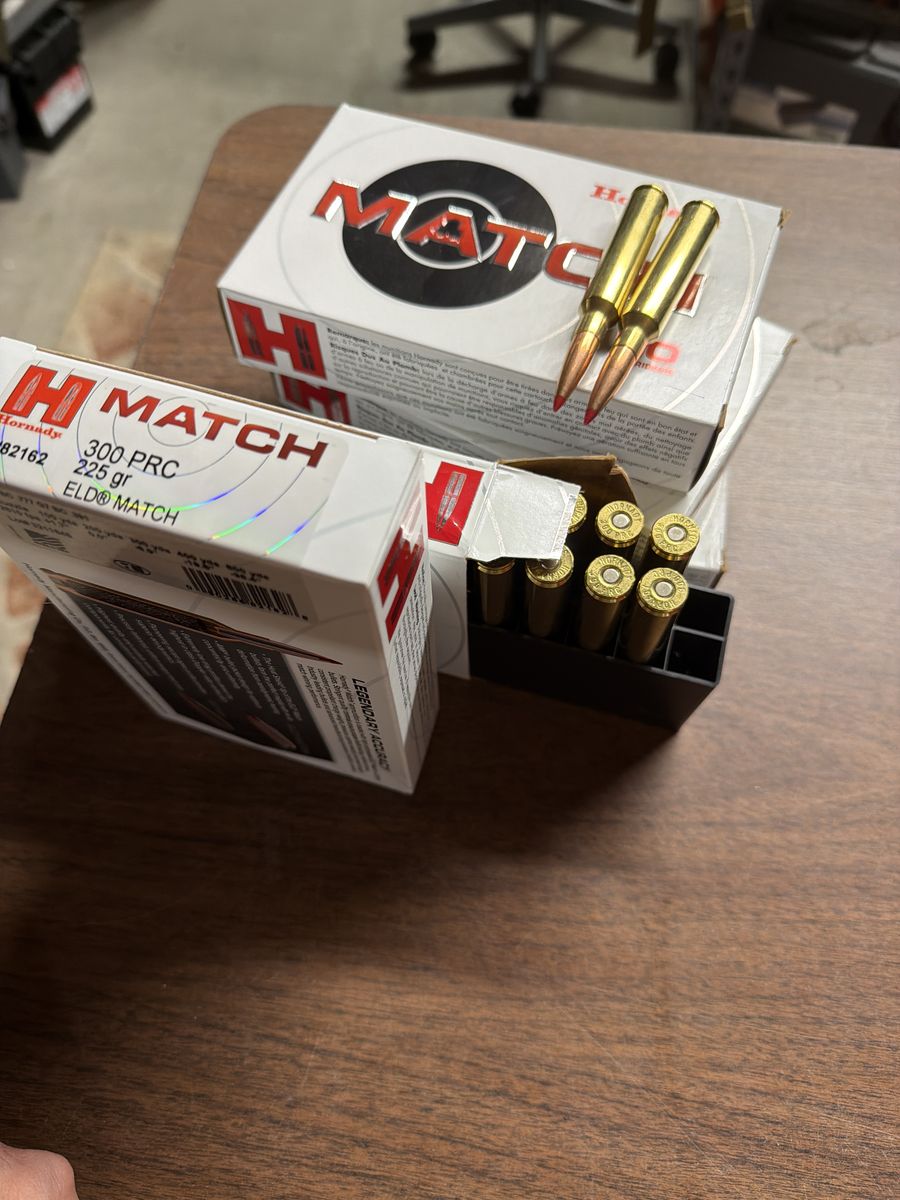 300 Prc 100 Rounds Hornady 225 Grain Eld Match