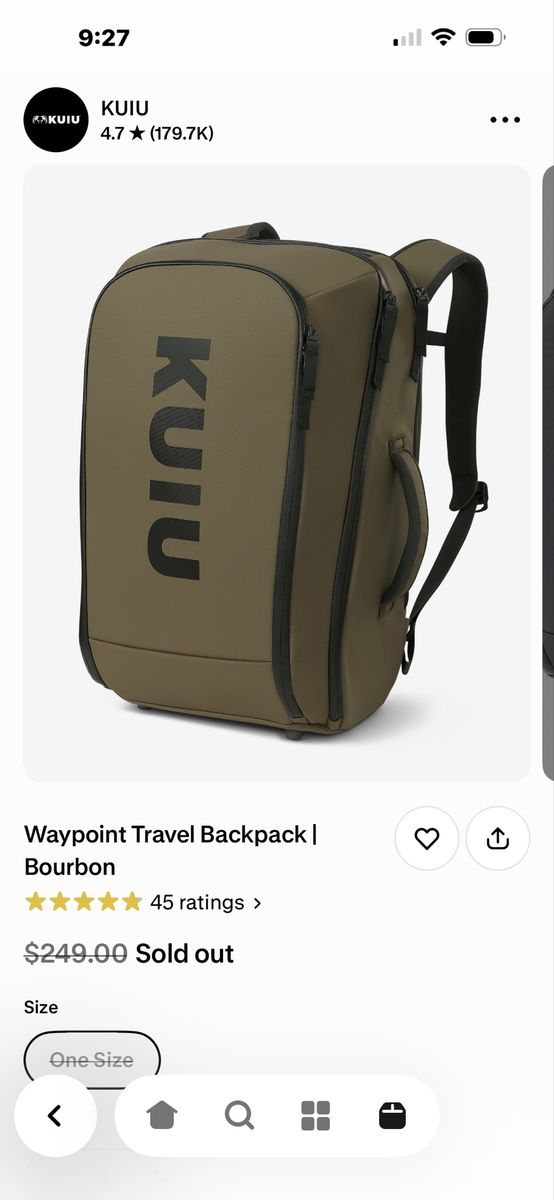 KUIU Waypoint Travel Backpack - Bourbon (One Size) Versatile Outdoor & Everyday Bag