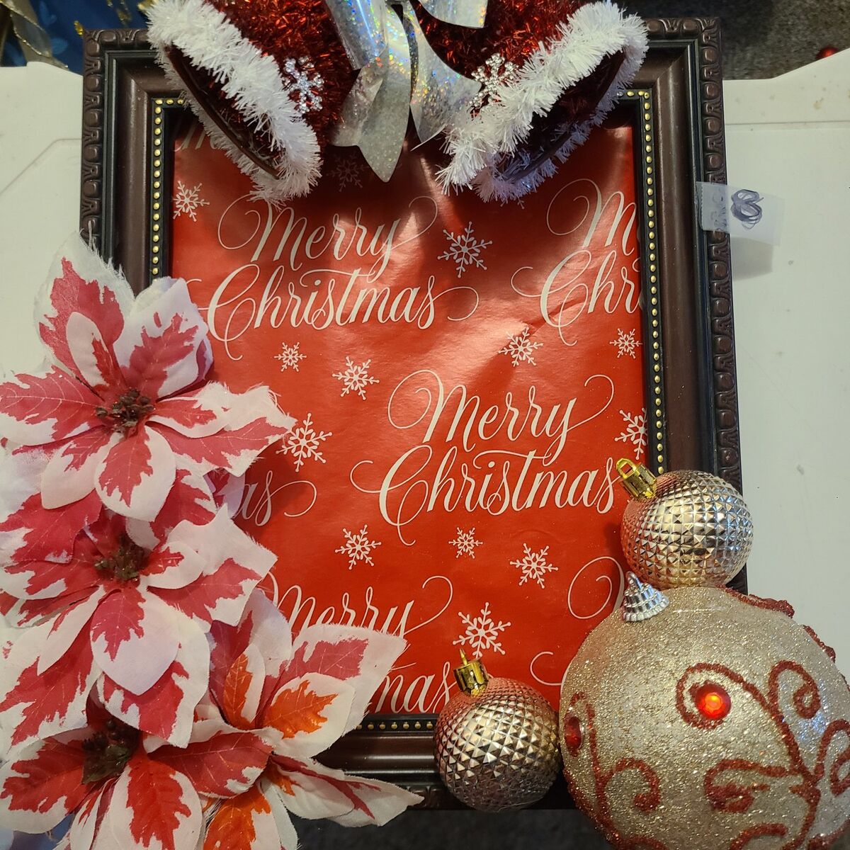 #8 Merry Christmas Bells Poinsettia Decoration