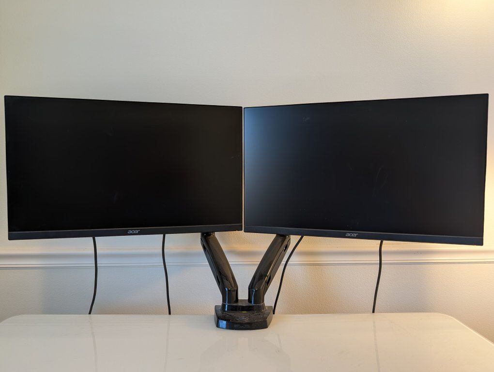 Acer K243Y 24" LCD Monitor Pair (K243Y bi) with Dual Monitor Desk Mount