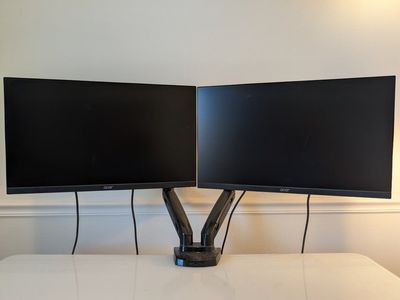 Acer K243Y 24" LCD Monitor Pair (K243Y bi) with Dual Monitor Desk Mount