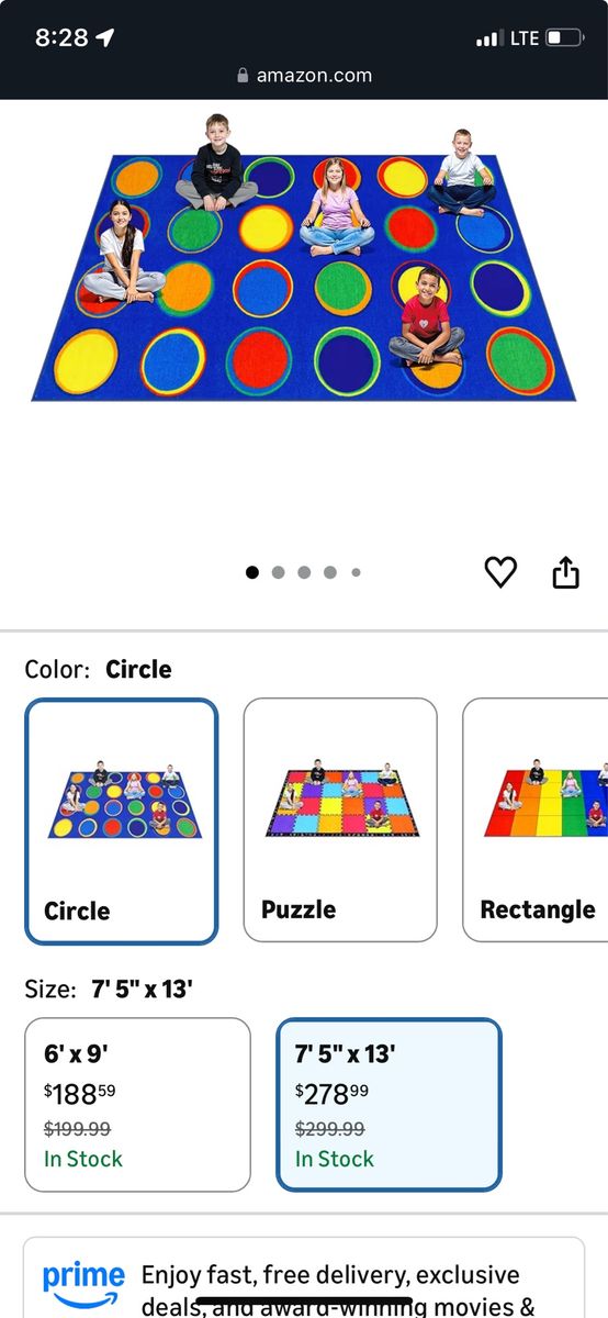 Classroom Sotting Spot Kids Rug 13'x7'5"(Seats-24)