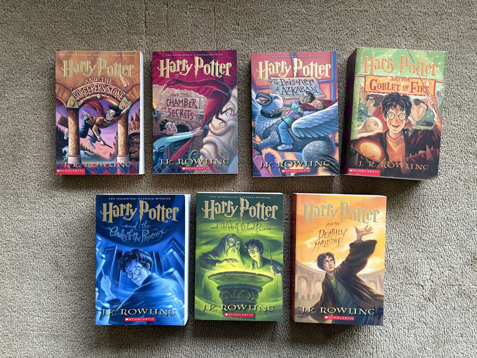 Harry Potter complete series, by J.K. Rowling (paperbacks)