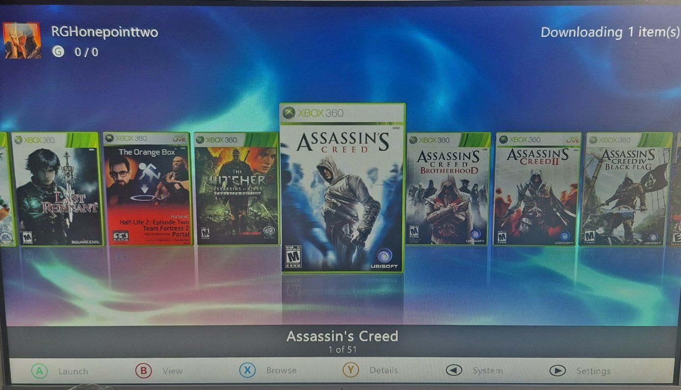 xbox 360 phat rgh 1.2, modded console, pre loaded