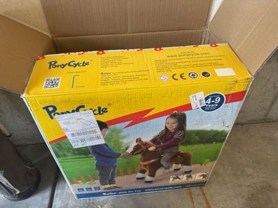 PonyCycle Ride-On Toy Horse - Model U Series - Ages 4-9 - Brown and White