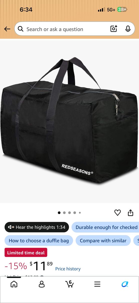 Black Duffel Bag