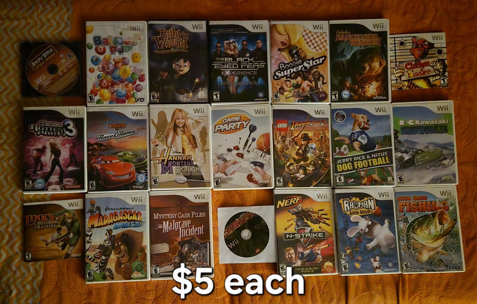 Nintendo Wii games $5 each including Lego Indiana Jones 2! Trades considered!