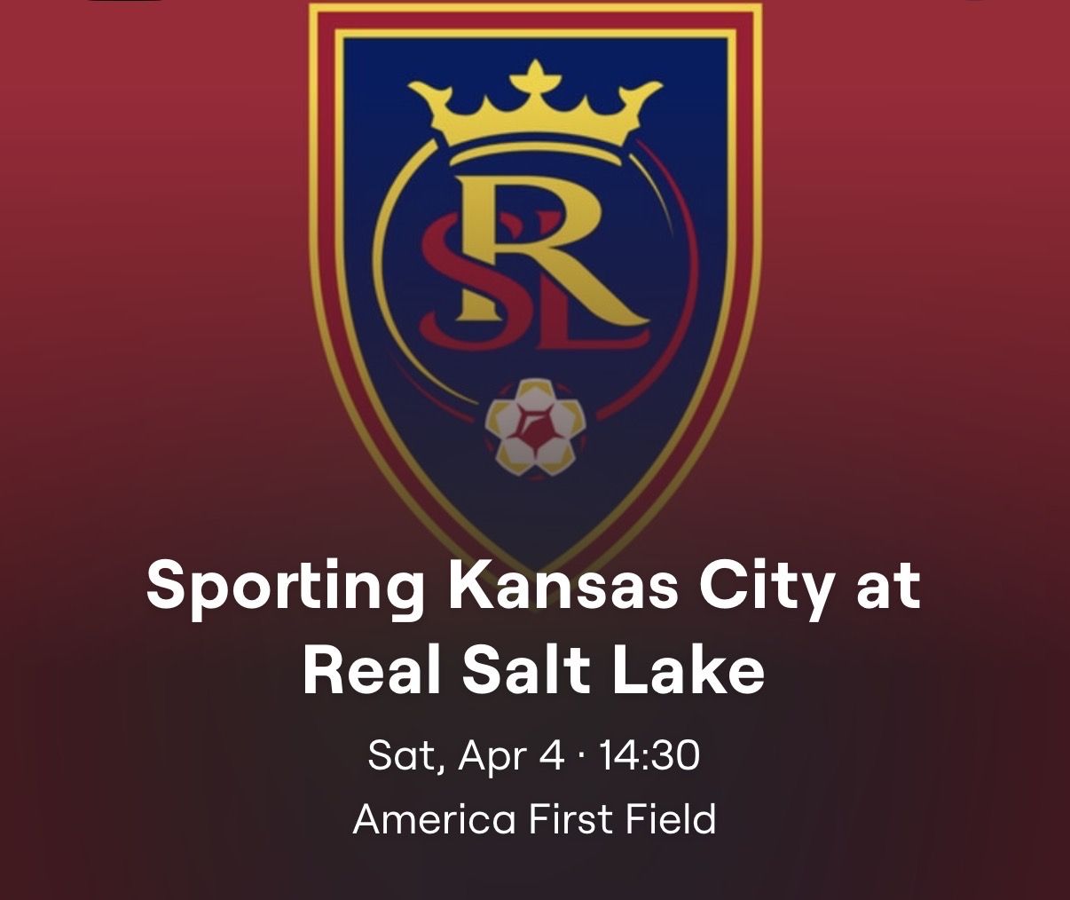 4 Tickets - RSL Vs Sporting KC