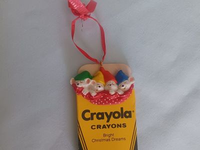 Vintage 1987 Hallmark Crayola Crayons Mice Ornament