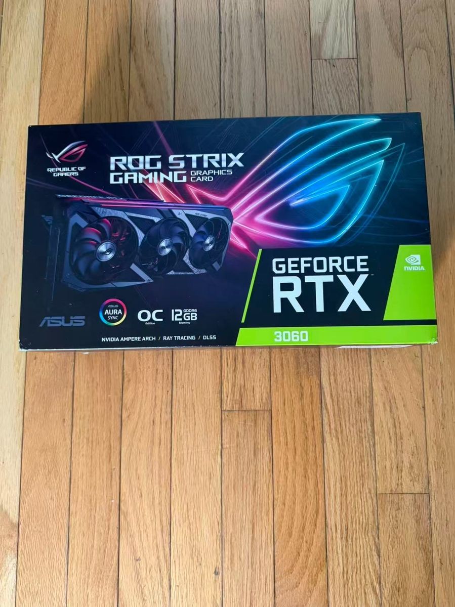 ASUS ROG Strix GeForce RTX 3060 graphics card with 12 GB of memory. Brand new,