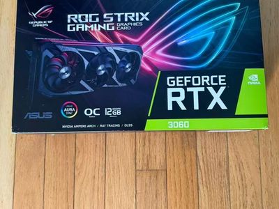 ASUS ROG Strix GeForce RTX 3060 graphics card with 12 GB of memory. Brand new,