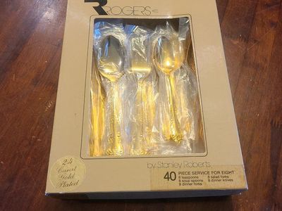 New 24k gold Plated silverware set