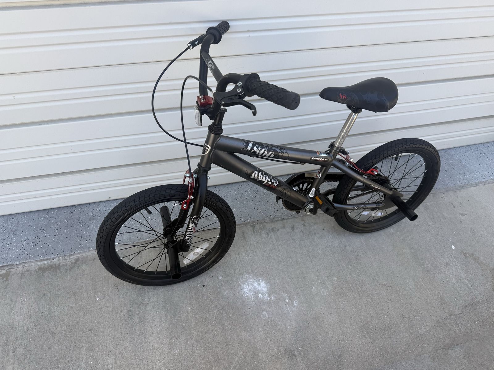 Kent Abyss Freestyle BMX Bike 18 Speed Gray/Black with Red Accents