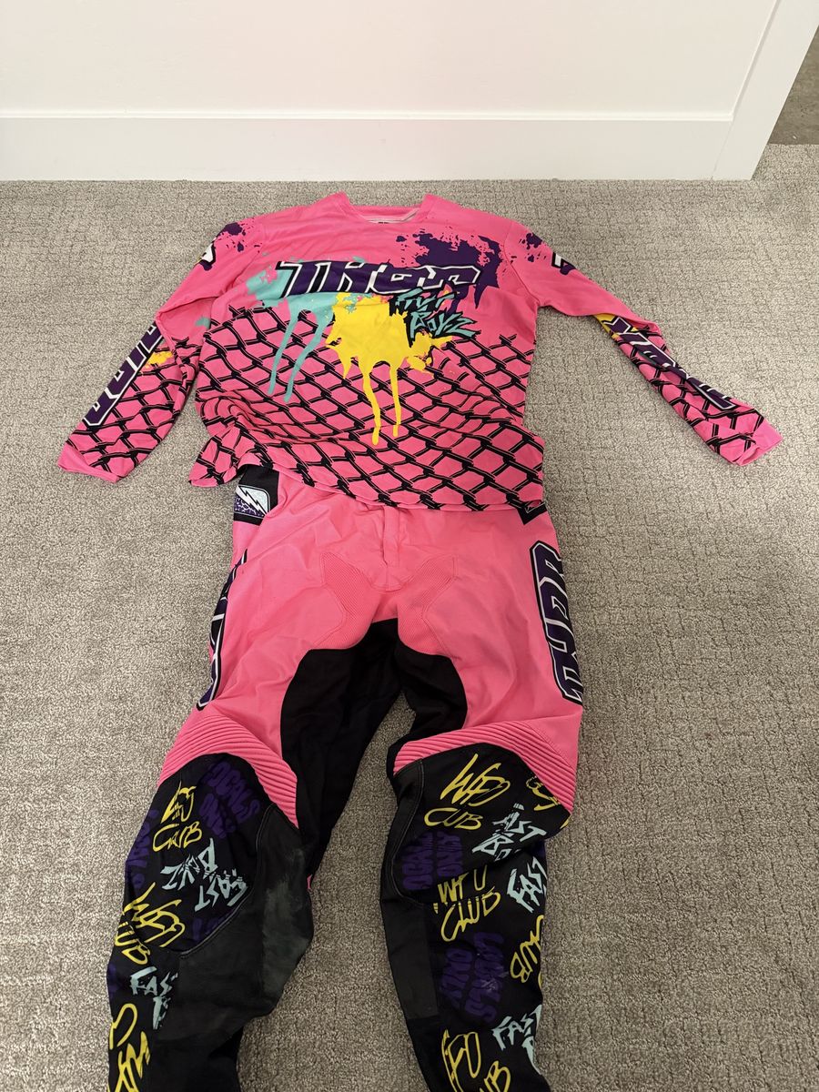 Thor Motocross Jersey and Pants Set Pink Multi