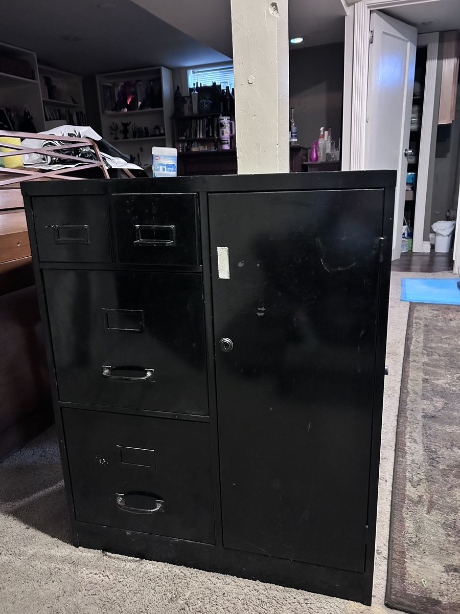 Used Black File Cabinet Need Gone