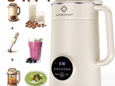 LINKChef Multi-Function High-Speed Blender & Nut Milk Maker 40oz Hot & Cold Heating Soy Milk Maker, 8-in-1 Self-Cleaning Soup Ma