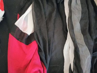 Red, White & Black Sheer Scarf