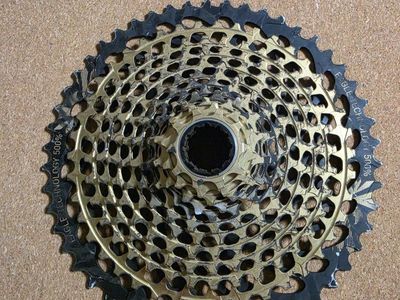 SRAM 12-Speed Cassette - Gold/Rainbow, 10-50t & 10-52t,