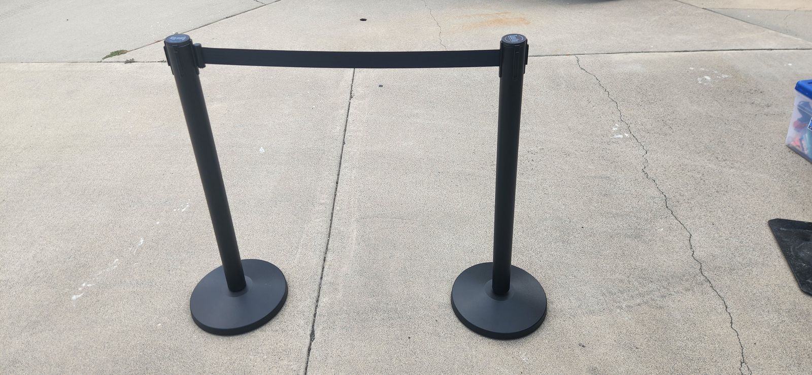 (10) New 2 Pack Of Black Stantion Belt Barrier