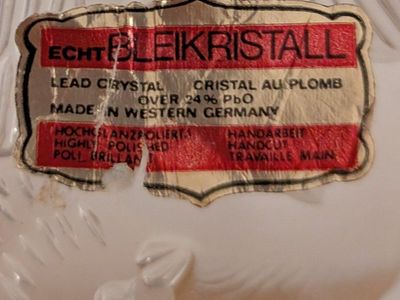 hand cut German lead crystal