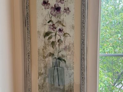 Vintage Wooden Framed Floral print artwork