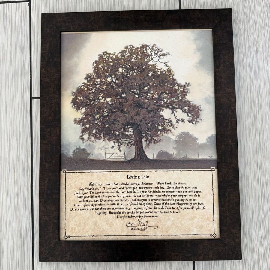 "Living Life" Framed Inspirational Tree Art Print