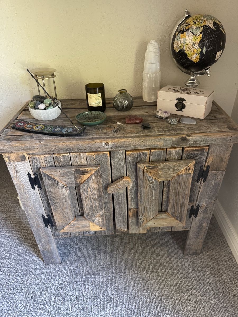 Handcrafted Rustic Reclaimed Wood Cabinet/Cradenza