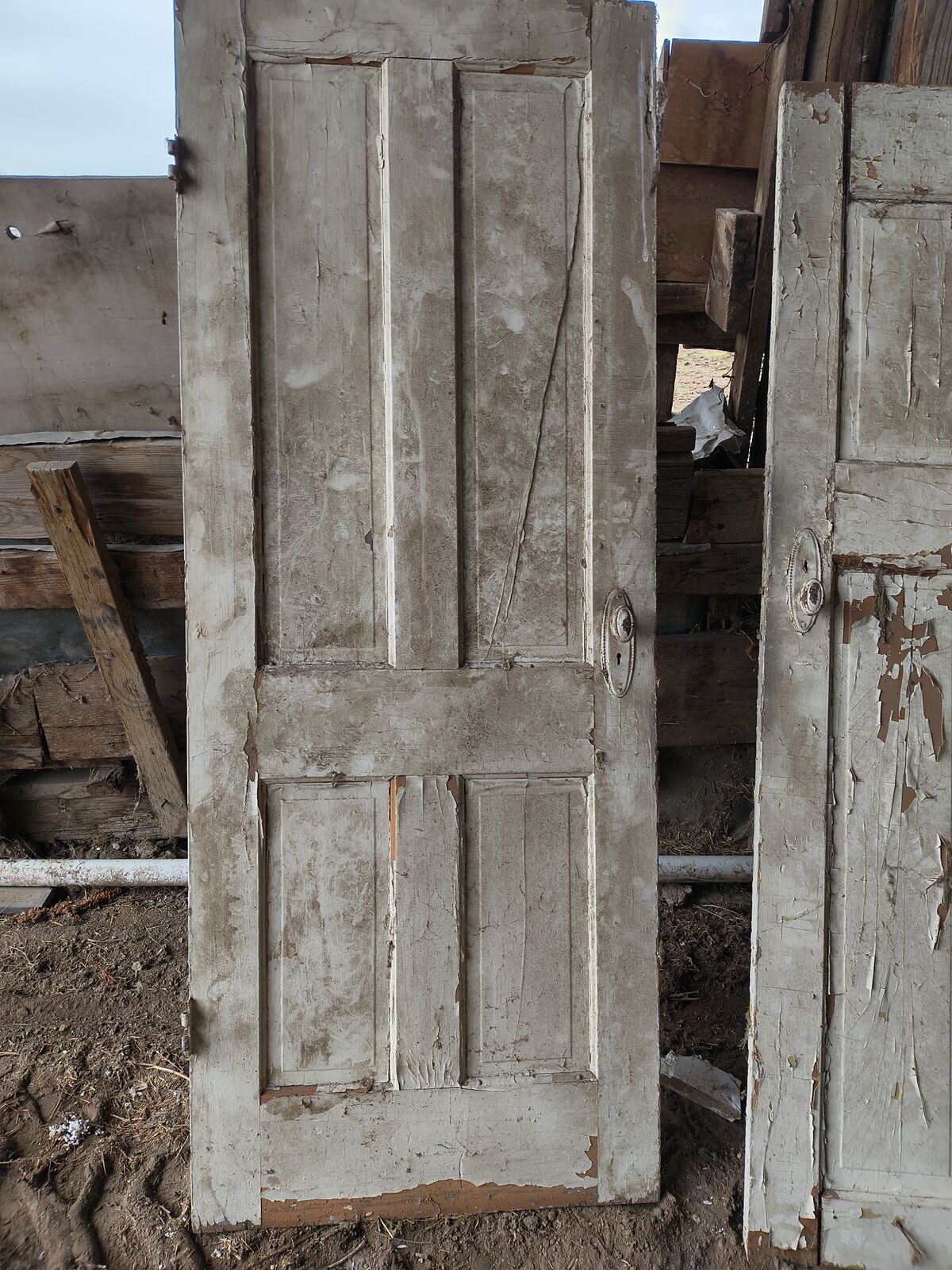 Old four panel solid wood doors