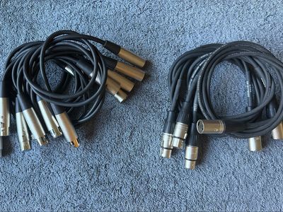8-Pack Balanced XLR Patch Cables – 3ft (6) & Live Wire 5ft (2)