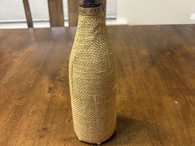 Vintage Rioja Age Burlap Wrapped Wine Bottle Collector Item
