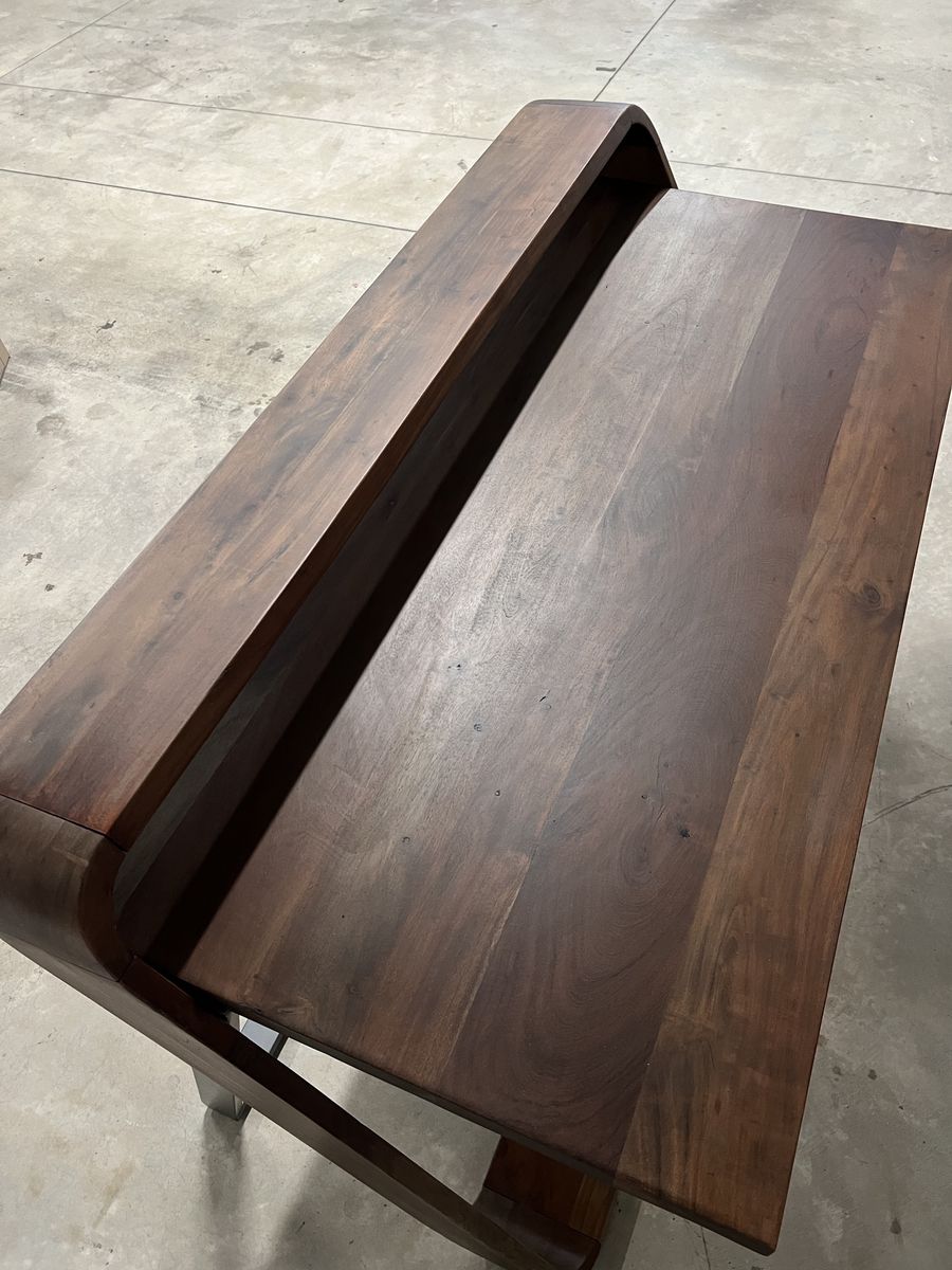 Marina Home “Watts” Writing Desk - Solid Acacia Wood & Iron