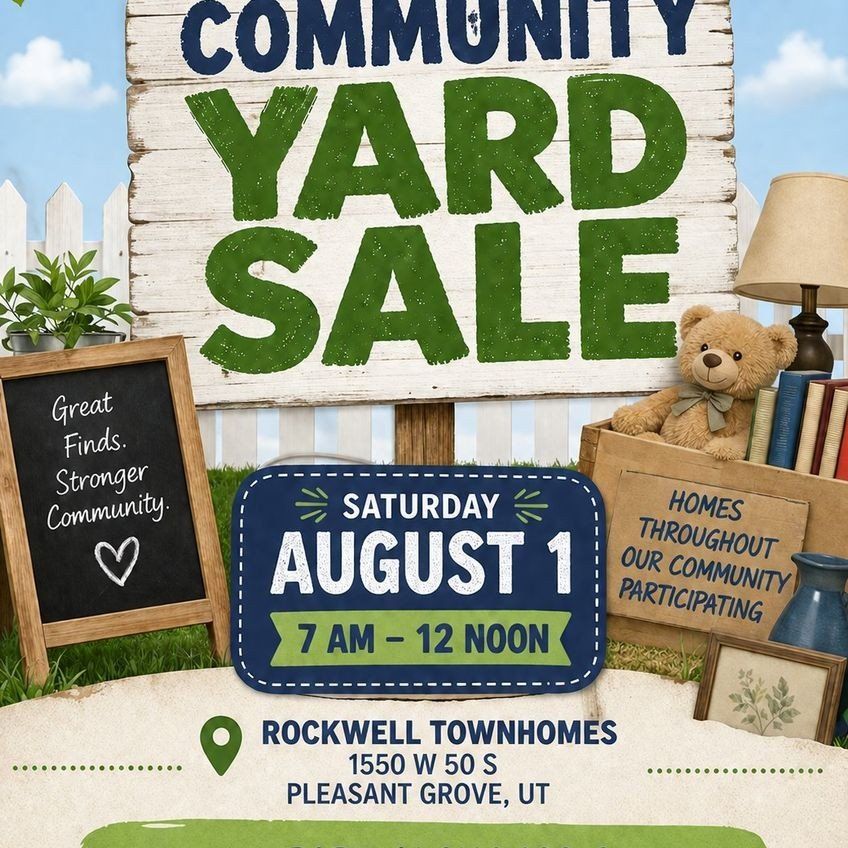 Community Yard Sale - Pleasant Grove, UT (Saturday, August 1)