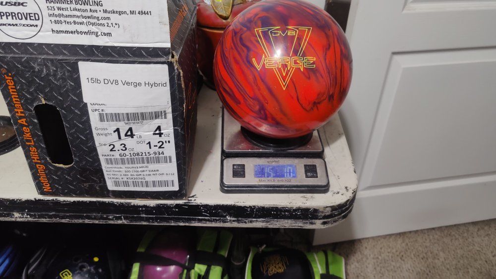15lb New DV8 Verge Hybrid Bowling Ball