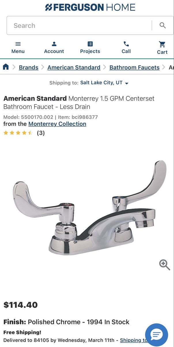 American Standard chrome faucet