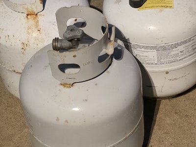 3 Propane Tanks Cylinders - White - Great for Exchange or Refill
